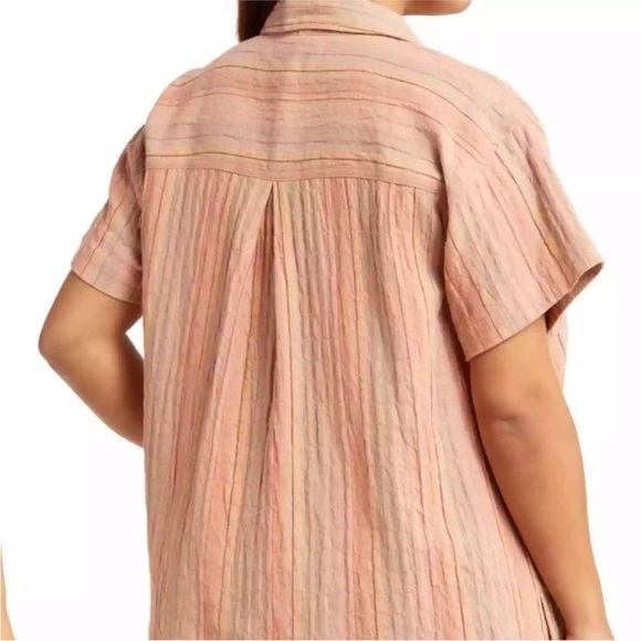 Madewell Stripe stretch cotton and linen button up - Picture 2 of 9